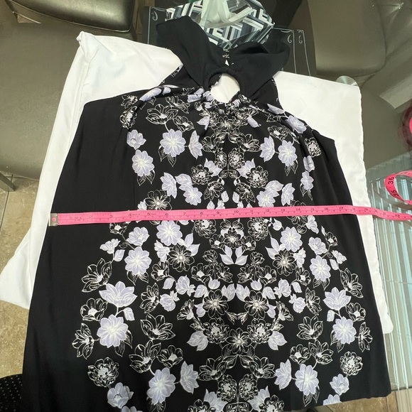 Soma Black and White Halter Sheath Cocktail Dress - Picture 3 of 6